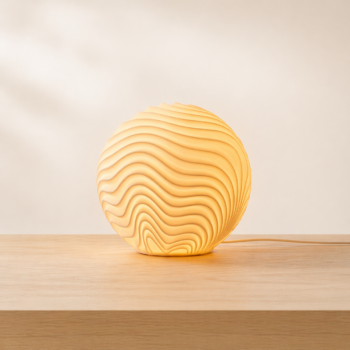 Modern Sculptural Lamp Dune Sculpted Lamp spherical ambient light Leora Collection