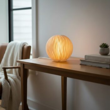 Wind Sculpted Lamp modern sculptural ambient table lamp with flowing wave texture
